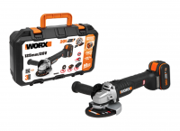 Угловая шлифмашина (болгарка) WORX WX812 аккумуляторная 20V, бесщеточная, с АКБ на 4 Ач и ЗУ 2А, в кейсе 