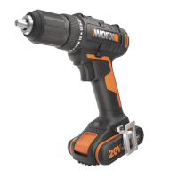 Дрель-шуруповерт WORX WX108 аккумуляторная 20V 45Нм, с двумя АКБ на 2Ач и ЗУ, в кейсе