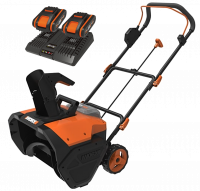 Снегоуборщик WORX WG471E аккумуляторный 40V 50см, бесщеточный, с двумя АКБ на 4Ач и двойным ЗУ в 2A+2А 