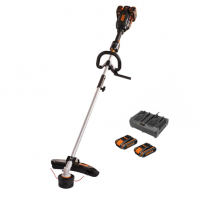 Триммер WORX NITRO WG186E.1, аккумуляторный 40V, 38 см, бесщеточный, с двумя АКБ на 4 Ач и двойным ЗУ в 2A+2А 