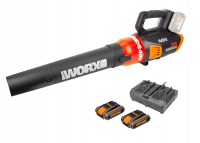 Воздуходувка WORX AIR TURBINE WG584E аккумуляторная 40V 145км/ч, бесщеточная, с двумя АКБ на 2Ач и двойным ЗУ в 2A+2А 