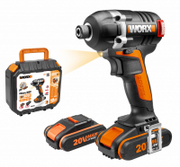 Винтоверт WORX BL WX292 аккумуляторный 20V 175Нм, бесщеточный, с двумя АКБ на 2Ач и ЗУ, в кейсе