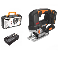 Лобзик WORX WX542 аккумуляторный 20V, с АКБ на 2,5Ач и ЗУ, в кейсе 