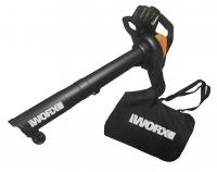 Воздуходувка - садовый пылесос WORX WG583E аккумуляторная 40V, бесщеточная, с двумя АКБ на 4 Ач и двойным ЗУ 