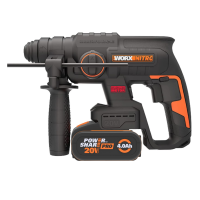 Перфоратор WORX NITRO WX381 аккумуляторный 20V 2 Дж, бесщеточный, с АКБ на 4Ач и ЗУ, в кейсе