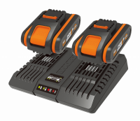 Комплект WORX WA3610 20V – два аккумулятора на 2Ач и двойное зарядное устройство в 2А (1А+1А) 