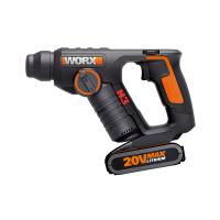 Перфоратор WORX WX394.3 аккумуляторный 20V 1,5 Дж, с АКБ на 2 Ач и ЗУ в 2A, в кейсе