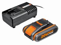 Комплект WORX WA3601 20V – аккумулятор на 2Ач и зарядное устройство в 2А 