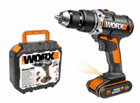 Дрель-шуруповерт ударная WORX WX372.6 аккумуляторная 20V 50Нм, с АКБ на 2,5Ач и ЗУ, в кейсе