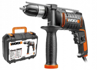 Дрель-шуруповерт ударная WORX WX317.2 электрическая 220V 600Вт, в кейсе